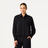 Venna Cropped Button-Up Jacket